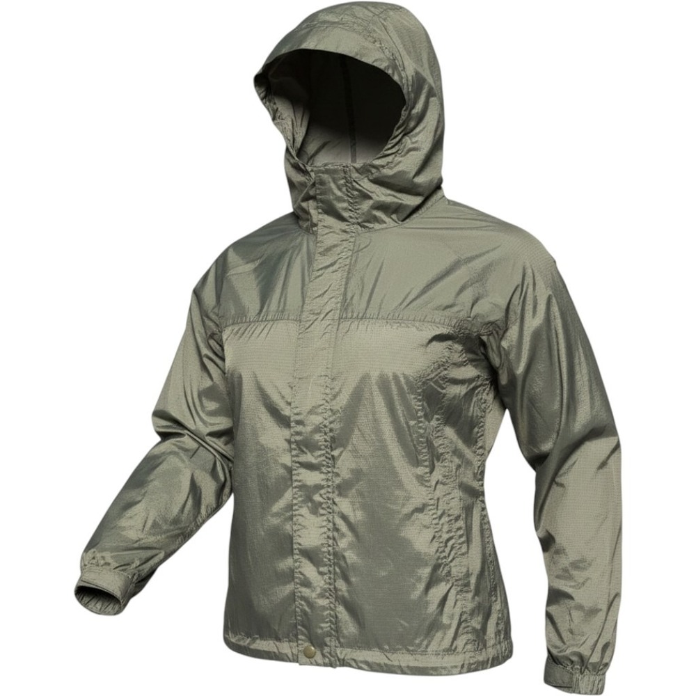 Guides Choice Mens Olive Green Ripstop Rain‎ Jacket Hooded Pit Zips Small